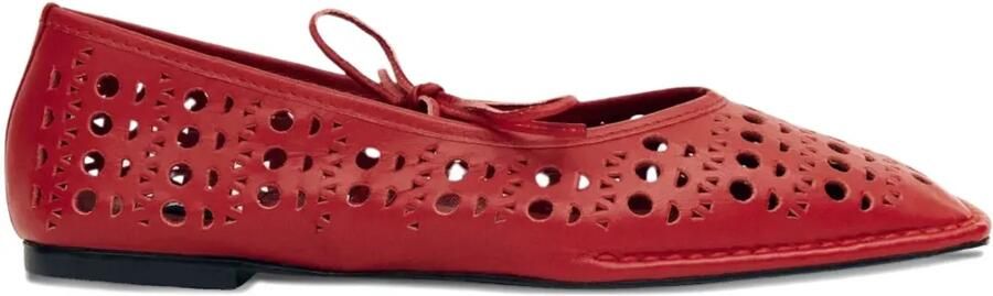 ALOHAS Sway Slit leren ballerina's Rood