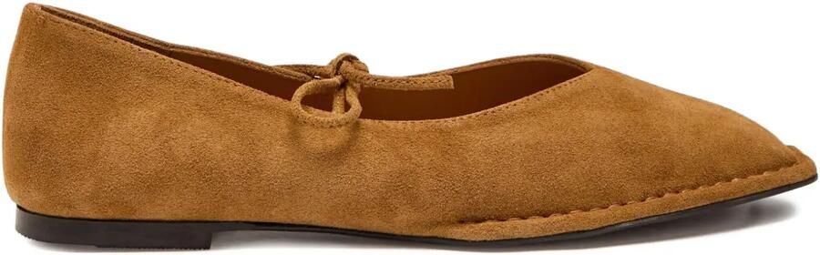 ALOHAS Sway suède ballerina's Bruin