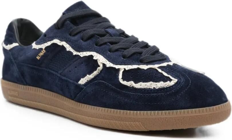 ALOHAS Tb.490 leren sneakers met gehaakte afwerking Blauw - Foto 3