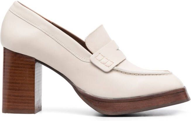 ALOHAS Busy leren pumps Beige