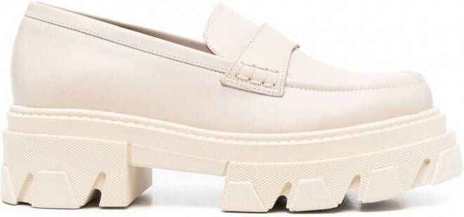 ALOHAS Trailblazer leren loafers Beige