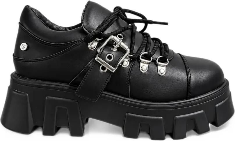 Altercore Auris buckled platform shoes Zwart