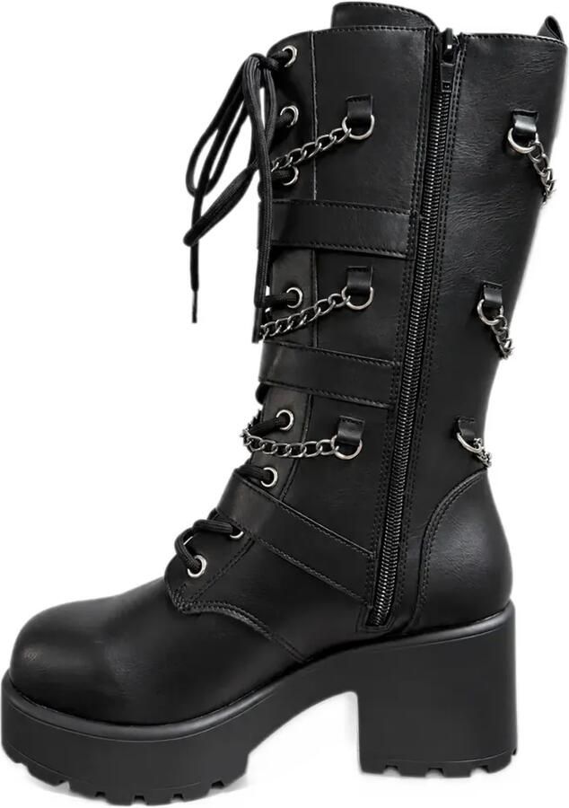 Altercore buckle-strap chain-link boots Zwart