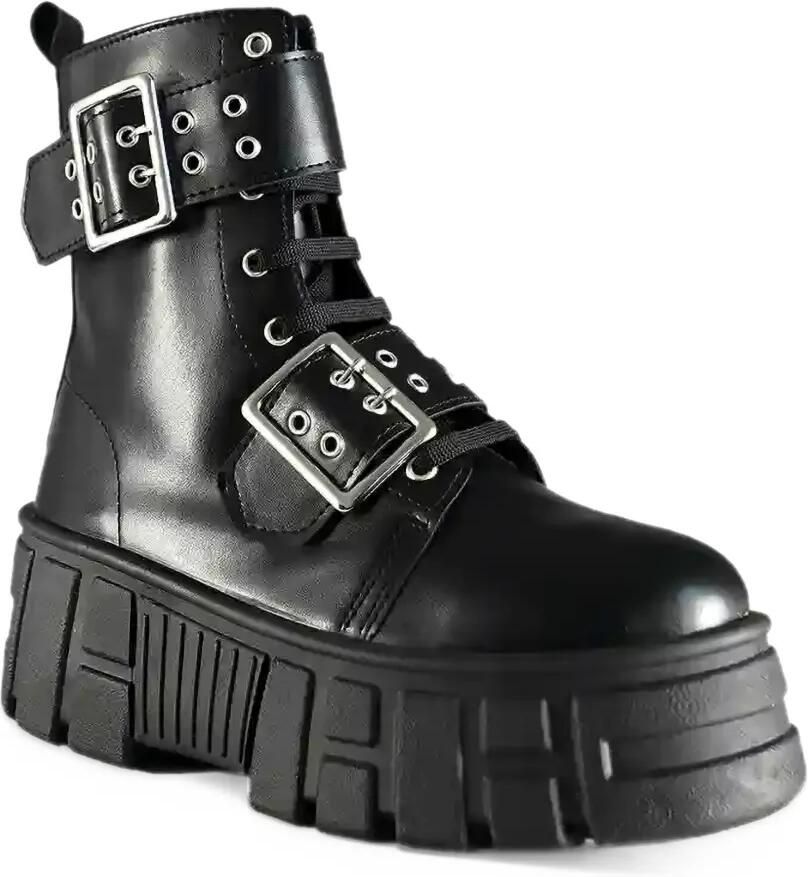 Altercore Remi buckle-detail platform ankle boots Zwart