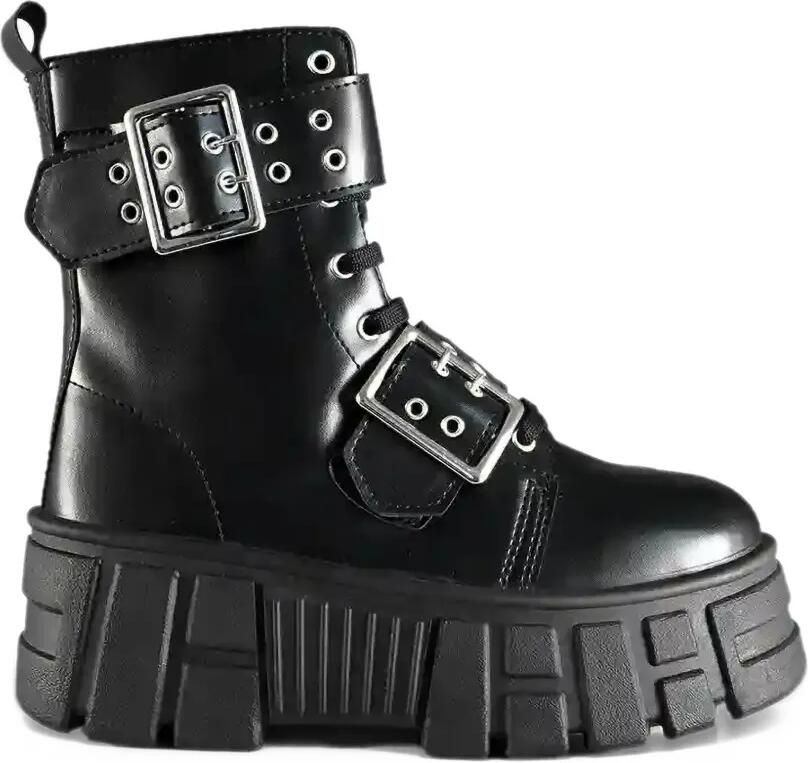Altercore Remi buckle-detail platform ankle boots Zwart