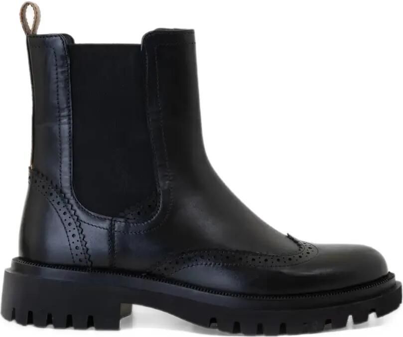 ALVIERO MARTINI 1° CLASSE brogue-detail leather Chelsea boots Zwart