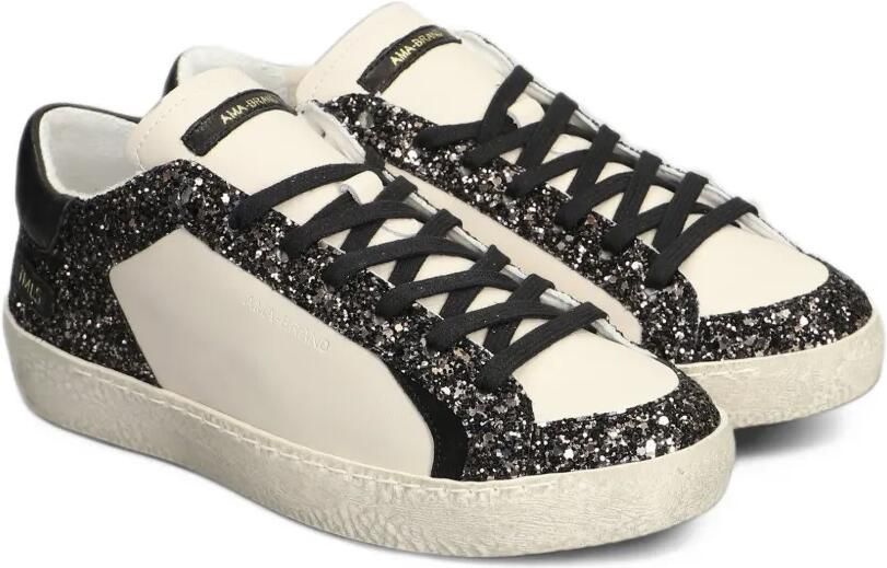 Ama Brand glitter-panelled leather sneakers Wit - Foto 4