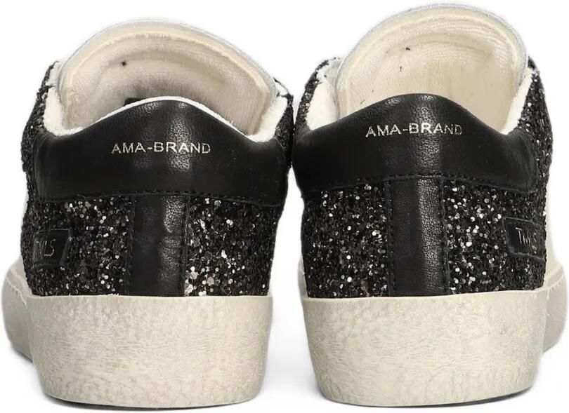 Ama Brand glitter-panelled leather sneakers Wit - Foto 3