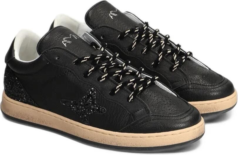 Ama Brand glitter-patch leather low-top sneakers Zwart - Foto 4