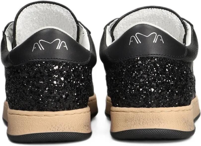 Ama Brand glitter-patch leather low-top sneakers Zwart - Foto 3