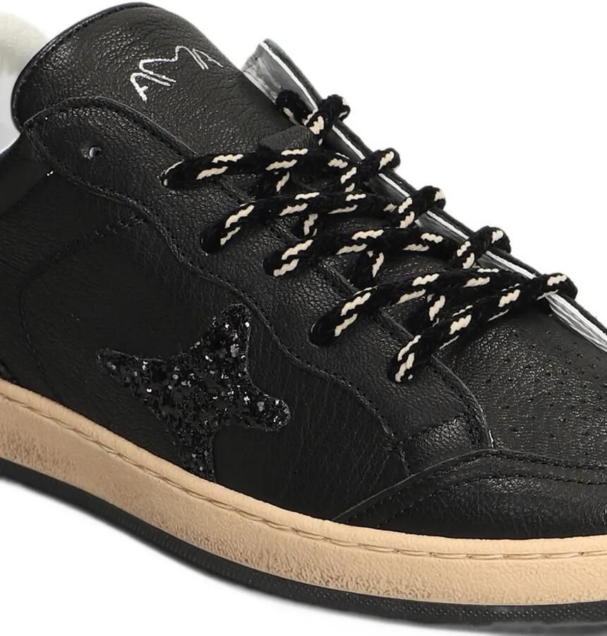 Ama Brand glitter-patch leather low-top sneakers Zwart - Foto 2