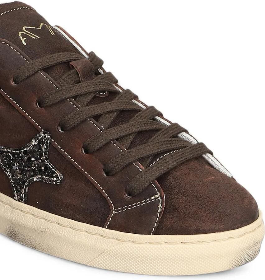 Ama Brand Leren sneakers met ster met glitters Bruin - Foto 2