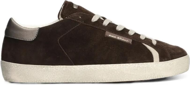 Ama Brand logo-patch suede low-top sneakers Bruin