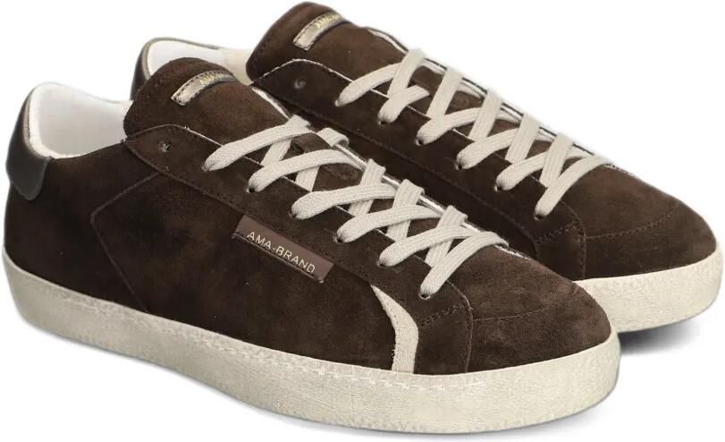 Ama Brand logo-patch suede low-top sneakers Bruin - Foto 4