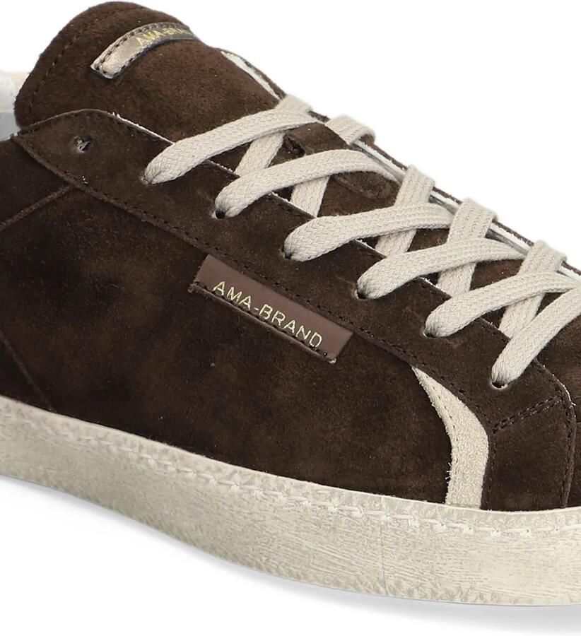Ama Brand logo-patch suede low-top sneakers Bruin - Foto 2
