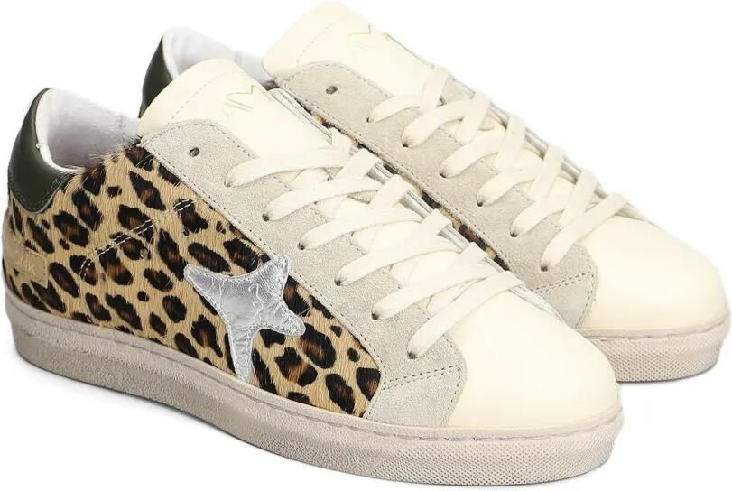 Ama Brand Sneakers met luipaardprint en sterpatch Beige - Foto 4