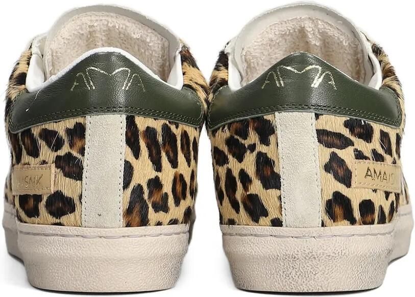Ama Brand Sneakers met luipaardprint en sterpatch Beige - Foto 3