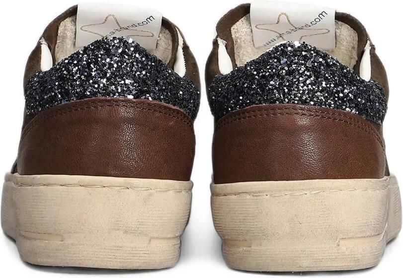 Ama Brand Sneakers met sterpatch en glitterdetail Bruin - Foto 3