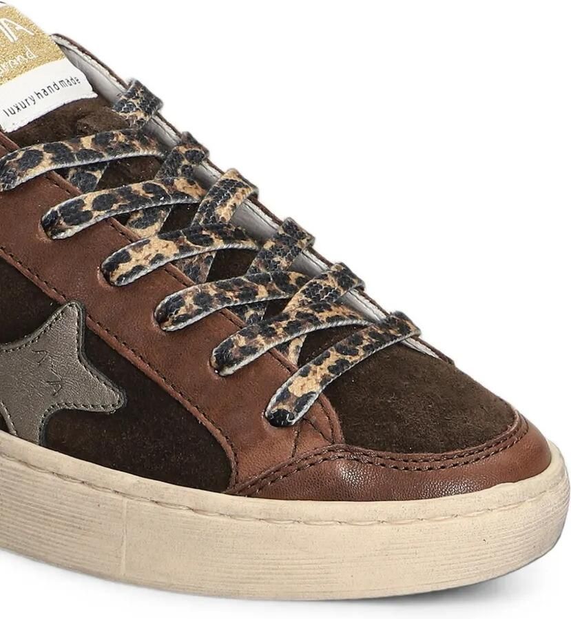 Ama Brand Sneakers met sterpatch en glitterdetail Bruin - Foto 2