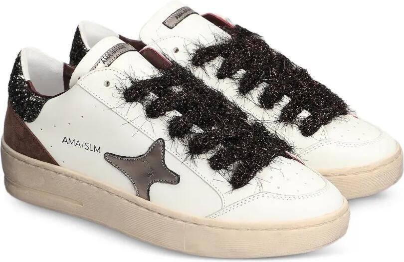 Ama Brand Sneakers met sterpatch en glitterdetail Wit - Foto 4