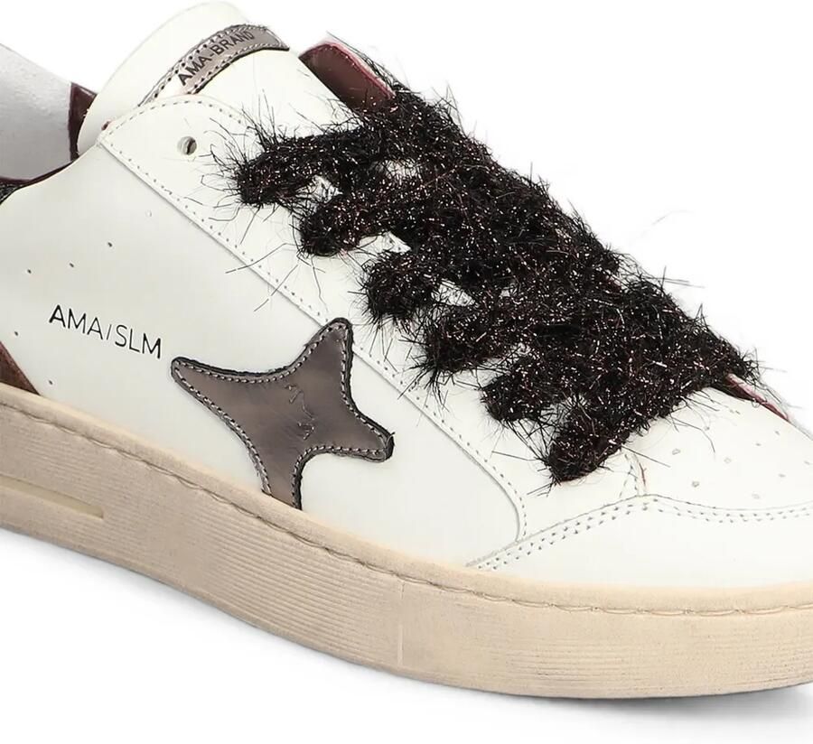 Ama Brand Sneakers met sterpatch en glitterdetail Wit - Foto 2