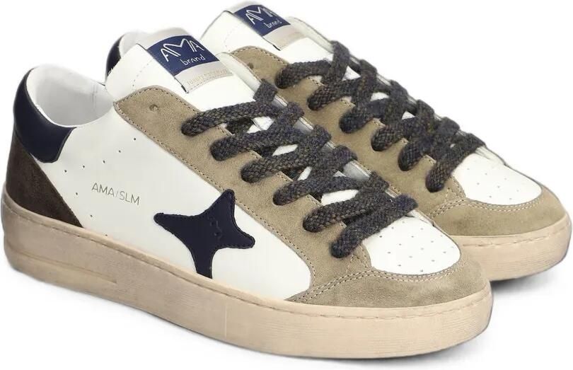 Ama Brand Sneakers met vlakken en ster-patch Wit