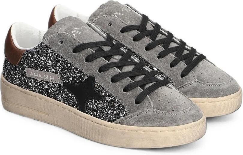Ama Brand Sneakers verfraaid met glitter en sterpatch Grijs - Foto 4