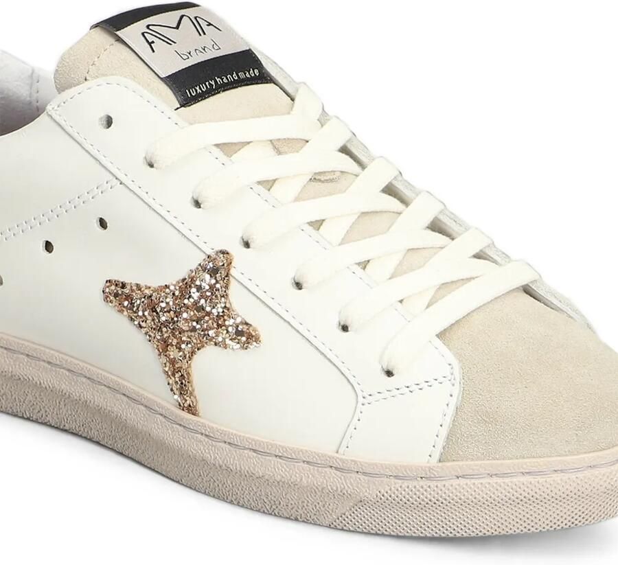 Ama Brand Sneakers verfraaid met glitter en sterpatch Wit - Foto 2
