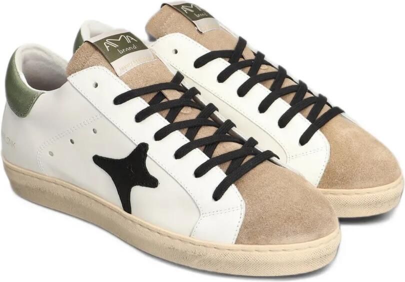 Ama Brand star-patch suede-panel sneakers Wit - Foto 4