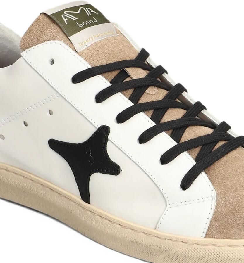 Ama Brand star-patch suede-panel sneakers Wit - Foto 2