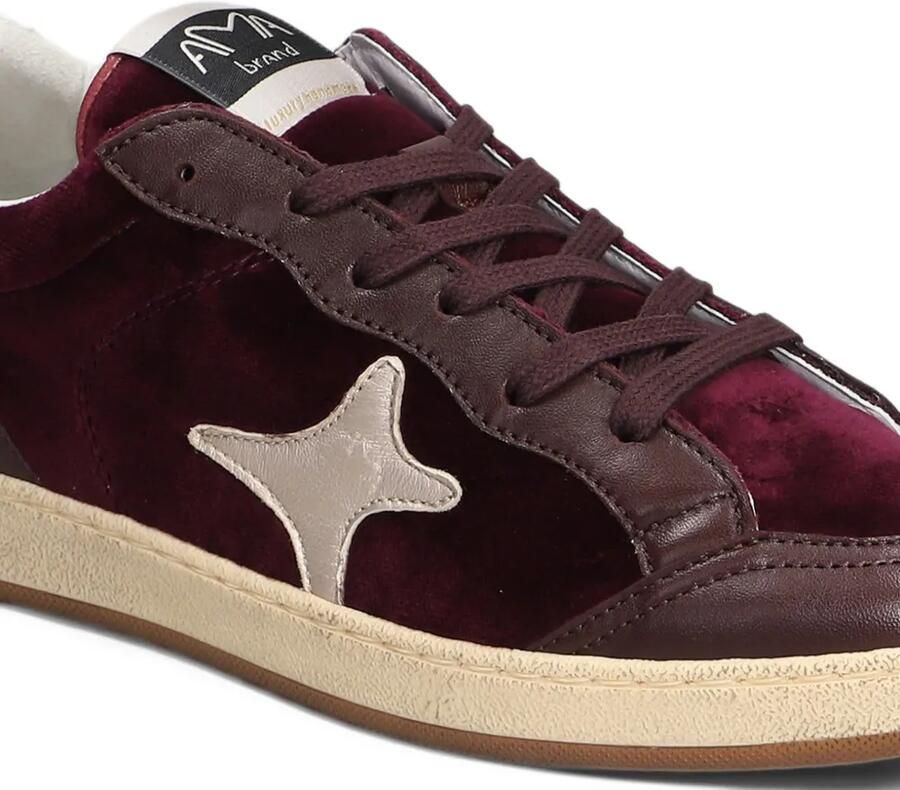 Ama Brand velvet star-patch sneakers Rood - Foto 2