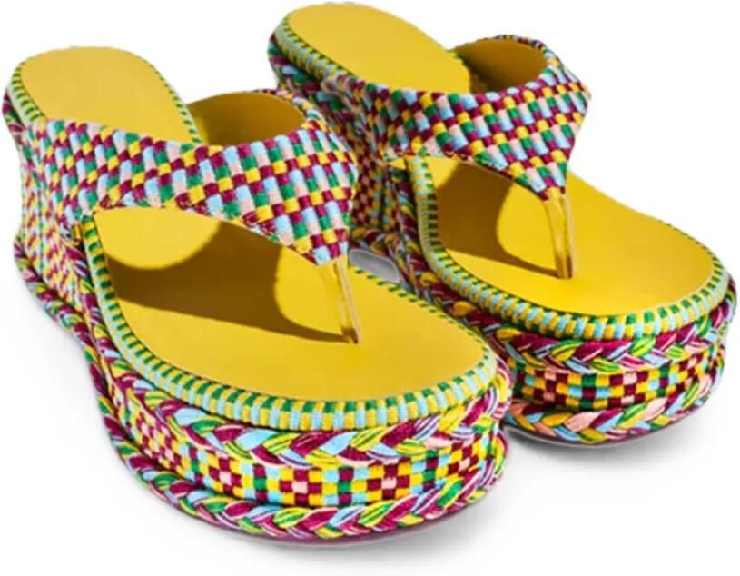 AMAMBAIH Ramona geweven sandalen Geel