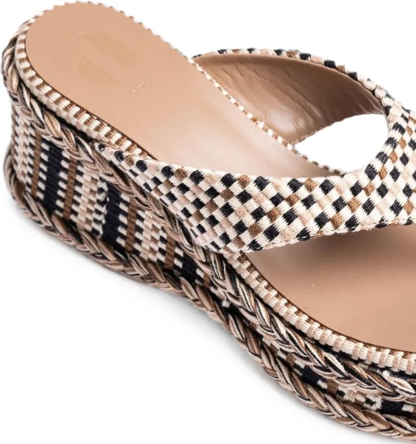 AMAMBAIH Ramona geweven sandalen met plateauzool Beige - Foto 2