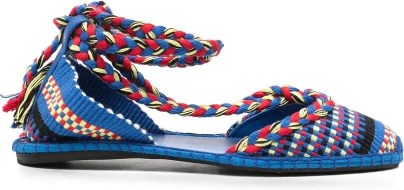 AMAMBAIH Rosa gevlochten ballerina's Blauw