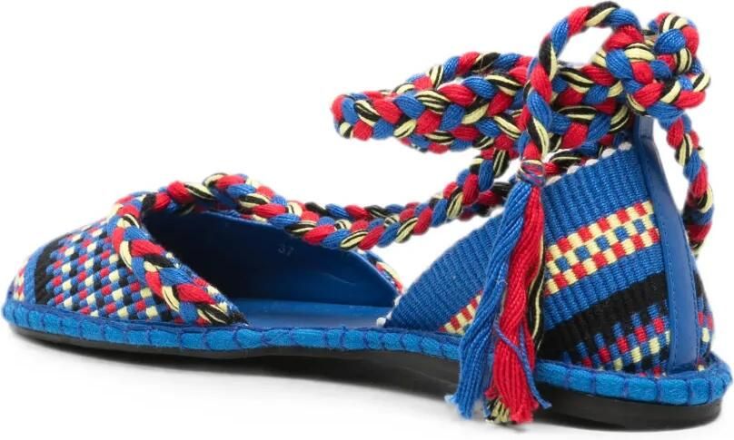 AMAMBAIH Rosa gevlochten ballerina's Blauw - Foto 2
