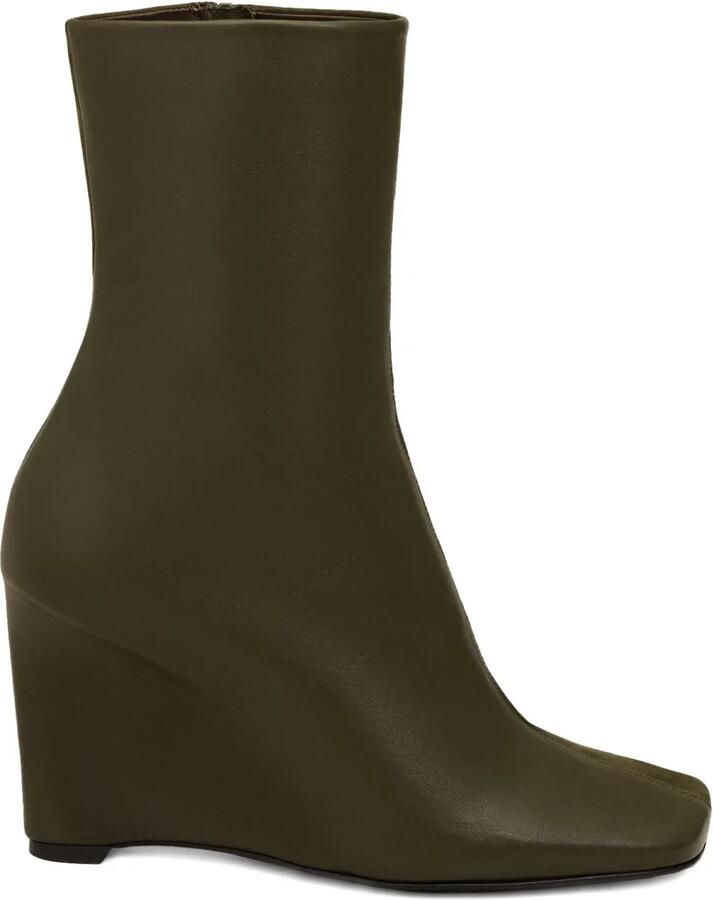 AMI Paris 90 mm tweekleurige enkellaarzen Bruin