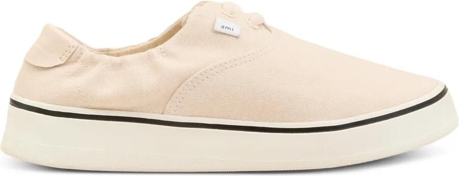 AMI Paris Canvas tennis sneakers met verwassen effect Beige