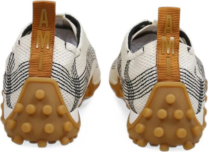 AMI Paris contrast-topstitched mesh sneakers Wit - Foto 3