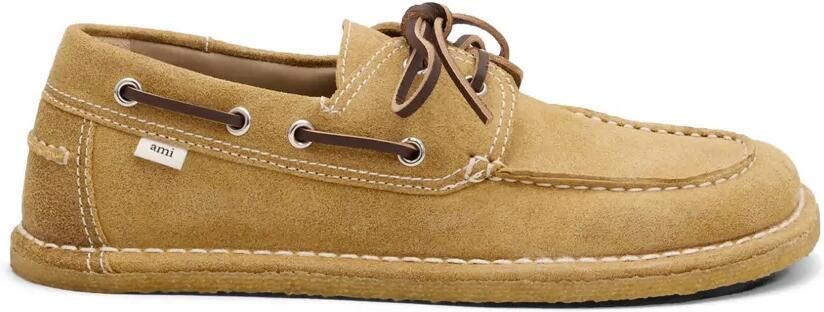 AMI Paris Leren bootschoenen Beige