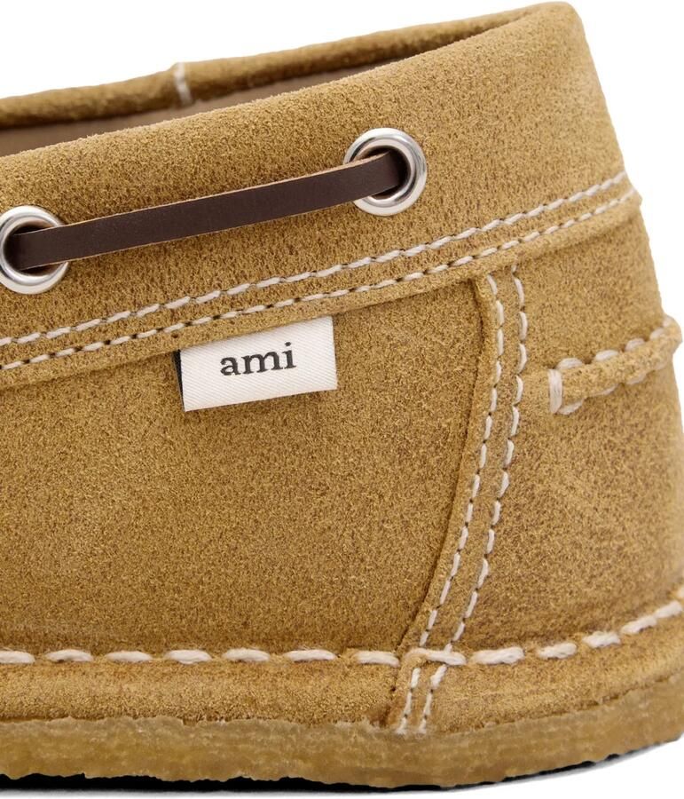 AMI Paris Leren bootschoenen Beige - Foto 2