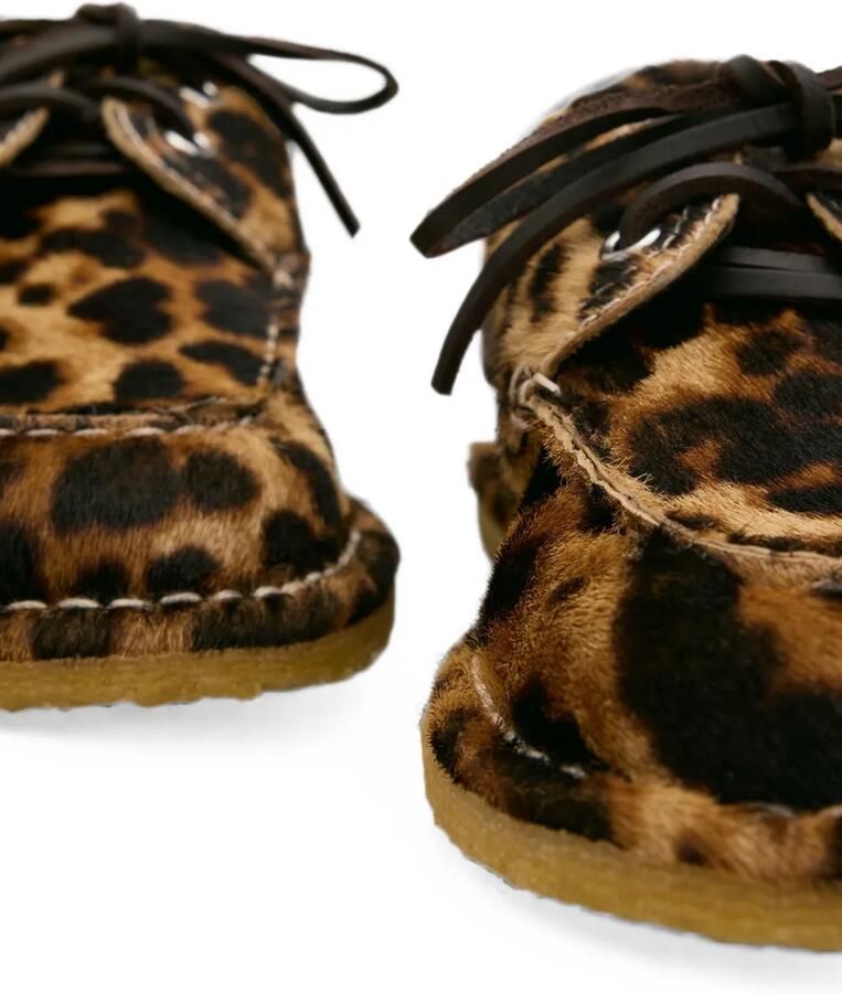 AMI Paris Leren bootschoenen met luipaard-print Bruin - Foto 2