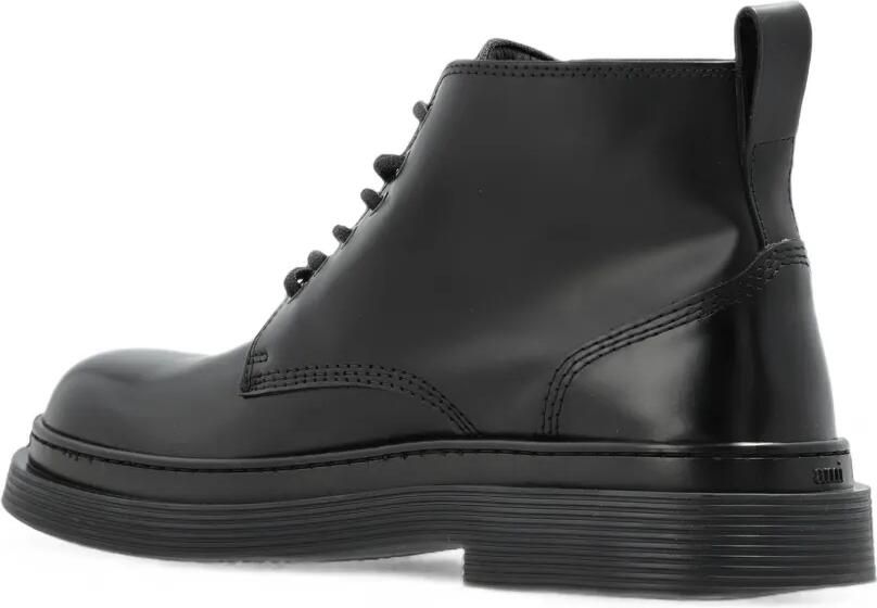 AMI Paris Leren combat boots Zwart - Foto 2