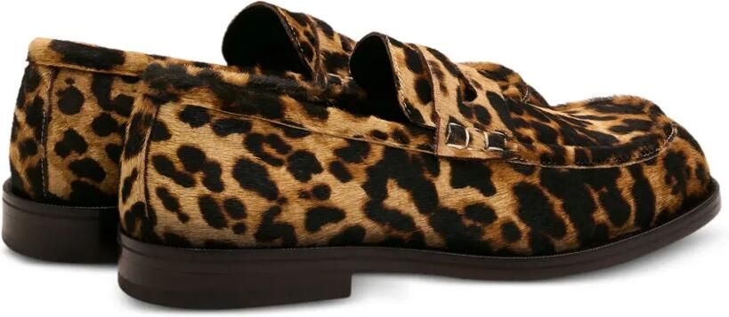 AMI Paris Leren loafers met luipaard-print Beige - Foto 5