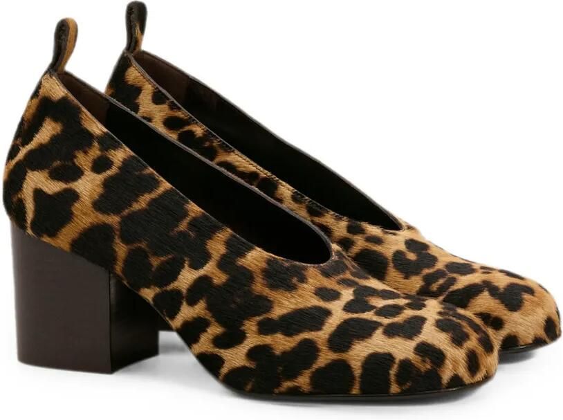 AMI Paris Leren pumps met luipaard-print Beige - Foto 4