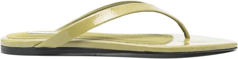 AMI Paris Platte leren sandalen Groen
