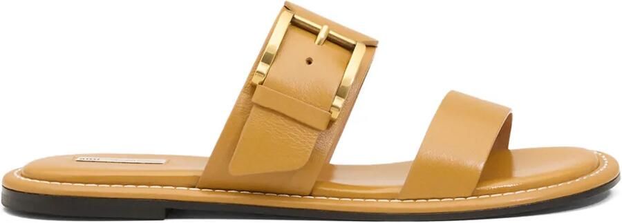 AMI Paris Platte sandalen met gespdetail Bruin