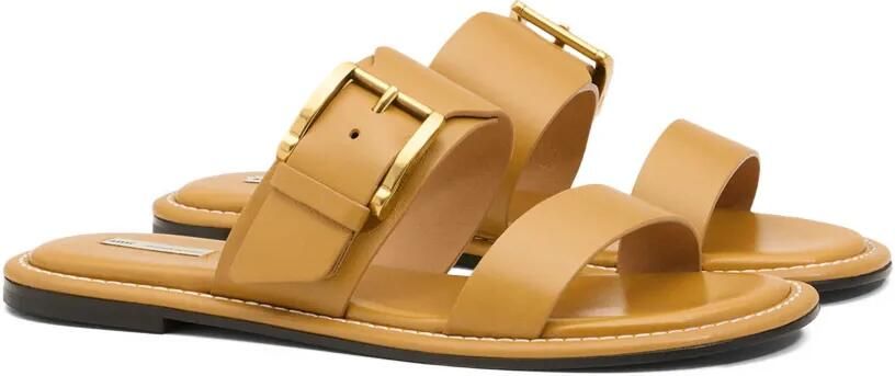AMI Paris Platte sandalen met gespdetail Bruin - Foto 5