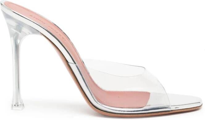 Amina Muaddi Alexa Glass muiltjes Zilver