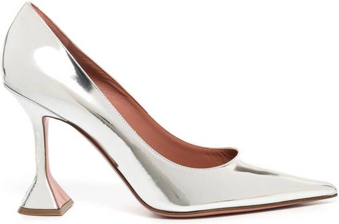 Amina Muaddi Amina metallic pumps Zilver