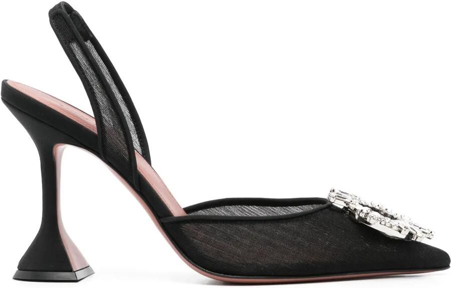 Amina Muaddi 100 mm Begum slingback pumps Zwart